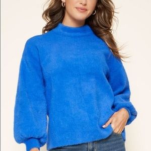 Faux Fur Blue Sweater
